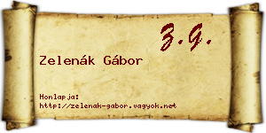 Zelenák Gábor névjegykártya